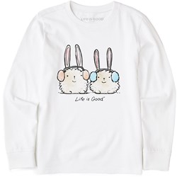 Life Is Good - Kids Watercolor Warmly Dressed Bunnies Long Sleeve Crusher T-Shirt