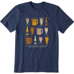 Life Is Good - Mens Beer Is Proof Crusher T-Shirt