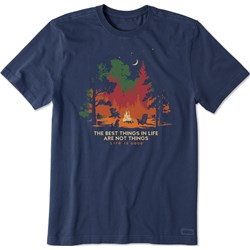 Life Is Good - Mens Best Things Evening Campfire Short T-Shirt