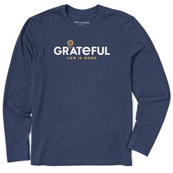 Life Is Good - Mens Grateful Sunflower Long Sleeve Crusher T-Shirt