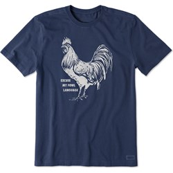 Life Is Good - Mens High-Low Rooster Crusher T-Shirt