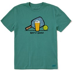 Life Is Good - Mens Inkbrush Pickleball & Beer Crusher T-Shirt