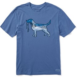 Life Is Good - Mens Inkbrush Snowscape Dog Short Sleeve T-Shirt
