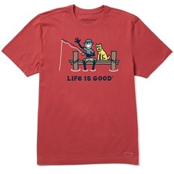 Life Is Good - Mens Jake And Rocket Dock Fish Crusher T-Shirt