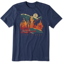 Life Is Good - Mens Live Stream Canoes Crusher T-Shirt