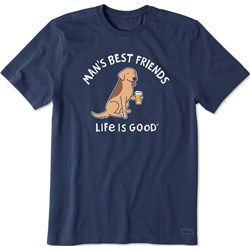 Life Is Good - Mens Man'S Best Friends Dog & Beer Crusher T-Shirt