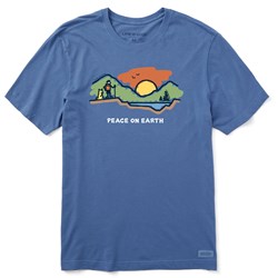 Life Is Good - Mens Peace On Earth Mountain Hike Crusher T-Shirt