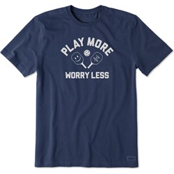 Life Is Good - Mens Play More Worry Less Pickleball Crusher T-Shirt