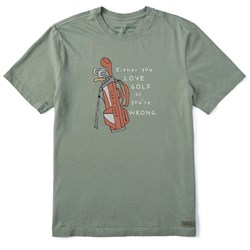 Life Is Good - Mens Quirky Love Golf Bag Crusher-Lite T-Shirt