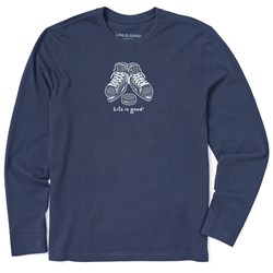 Life Is Good - Mens Skates And Puck Long Sleeve Crusher T-Shirt