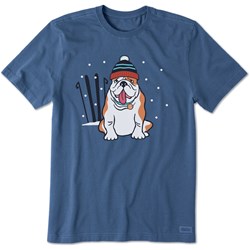 Life Is Good - Mens Ski Dog Crusher T-Shirt