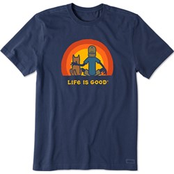 Life Is Good - Mens Sunset Buddies Jake And Rocket Short Sleeve T-Shirt
