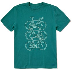 Life Is Good - Mens Three Stacked Bikes Crusher T-Shirt