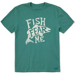 Life Is Good - Mens Typeout Fish Fear Me Crusher T-Shirt