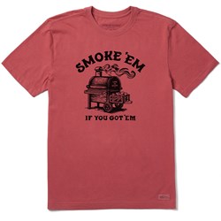 Life Is Good - Mens Woodcut Smoke 'Em Crusher T-Shirt