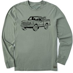 Life Is Good - Mens Work Truck Sketch Long Sleeve Crusher T-Shirt