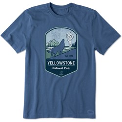 Life Is Good - Mens Yellowstone Wolf Badge Short Sleeve T-Shirt