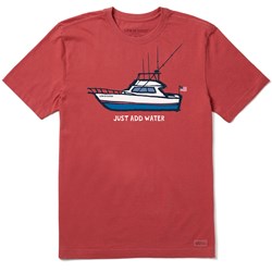 Life Is Good - Mens Mens Just Add Water Fishing Boat Crusher T-Shirt