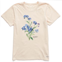 Life Is Good - Womens Antique Blue Flowers Crusher T-Shirt