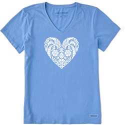 Life Is Good - Womens Beach Design Heart Crusher T-Shirt