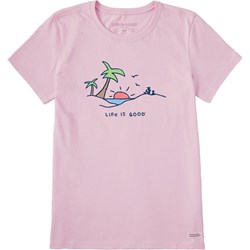 Life Is Good - Womens Beach Palms Vista Crusher T-Shirt