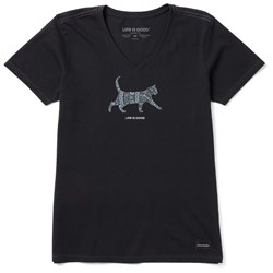 Life Is Good - Womens Cat Mosaic Crusher T-Shirt