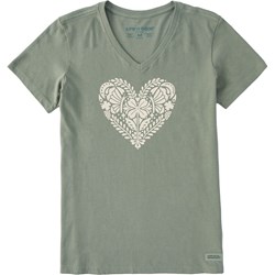 Life Is Good - Womens Celtic Clover Heart Crusher T-Shirt