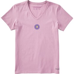 Life Is Good - Womens Clean Cat Flower Crusher T-Shirt