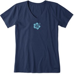 Life Is Good - Womens Clean Hibiscus Crusher T-Shirt