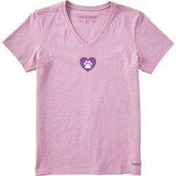 Life Is Good - Womens Clean Paw Heart Crusher T-Shirt