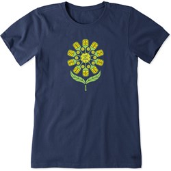 Life Is Good - Womens Clean Pickleball Flower Crusher T-Shirt