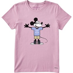 Life Is Good - Womens Clean Steamboat Willie Open Arms T-Shirt