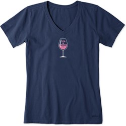 Life Is Good - Womens Clean Wine Glass Crusher-Lite T-Shirt