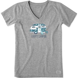 Life Is Good - Womens Ditsy Happy Camper Crusher T-Shirt