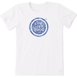 Life Is Good - Womens Fine Daisy Coin Crusher T-Shirt