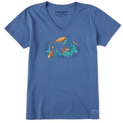 Life Is Good - Womens Fine Line Turtle Oceanscape Crusher T-Shirt
