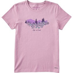 Life Is Good - Womens Fineline Flower Garden Crusher T-Shirt