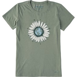 Life Is Good - Womens Fineline World Daisy Crusher T-Shirt