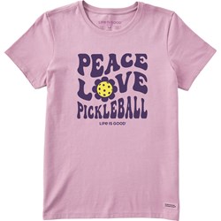 Life Is Good - Womens Groovy Peace Love Pickleball Flo T-Shirt