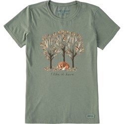 Life Is Good - Womens I Like It Here Fox Crusher T-Shirt