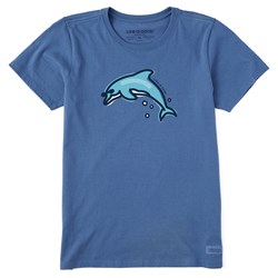Life Is Good - Womens Jumping Dolphin Crusher T-Shirt