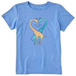 Life Is Good - Womens Just Add Love Giraffe Heart Crusher T-Shirt