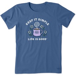 Life Is Good - Womens Keep It Simple Coffee And Daisie T-Shirt