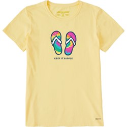 Life Is Good - Womens Keep It Simple Tie Dye Flip Flop T-Shirt