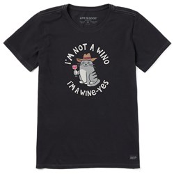 Life Is Good - Womens Naive Cat Wine-Yes Crusher T-Shirt