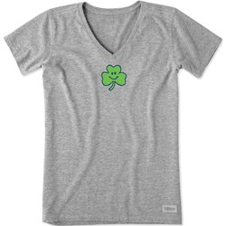 Life Is Good - Womens Naive Smiley Clover Crusher T-Shirt