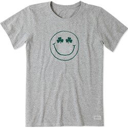 Life Is Good - Womens Naive Smiley Clover Face Crusher T-Shirt