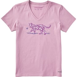 Life Is Good - Womens Patterna Daisy Cat Crusher T-Shirt