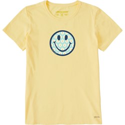 Life Is Good - Womens Patterna Daisy Smiley Crusher T-Shirt