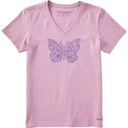 Life Is Good - Womens Patterna Tribal Butterfly Crusher T-Shirt
